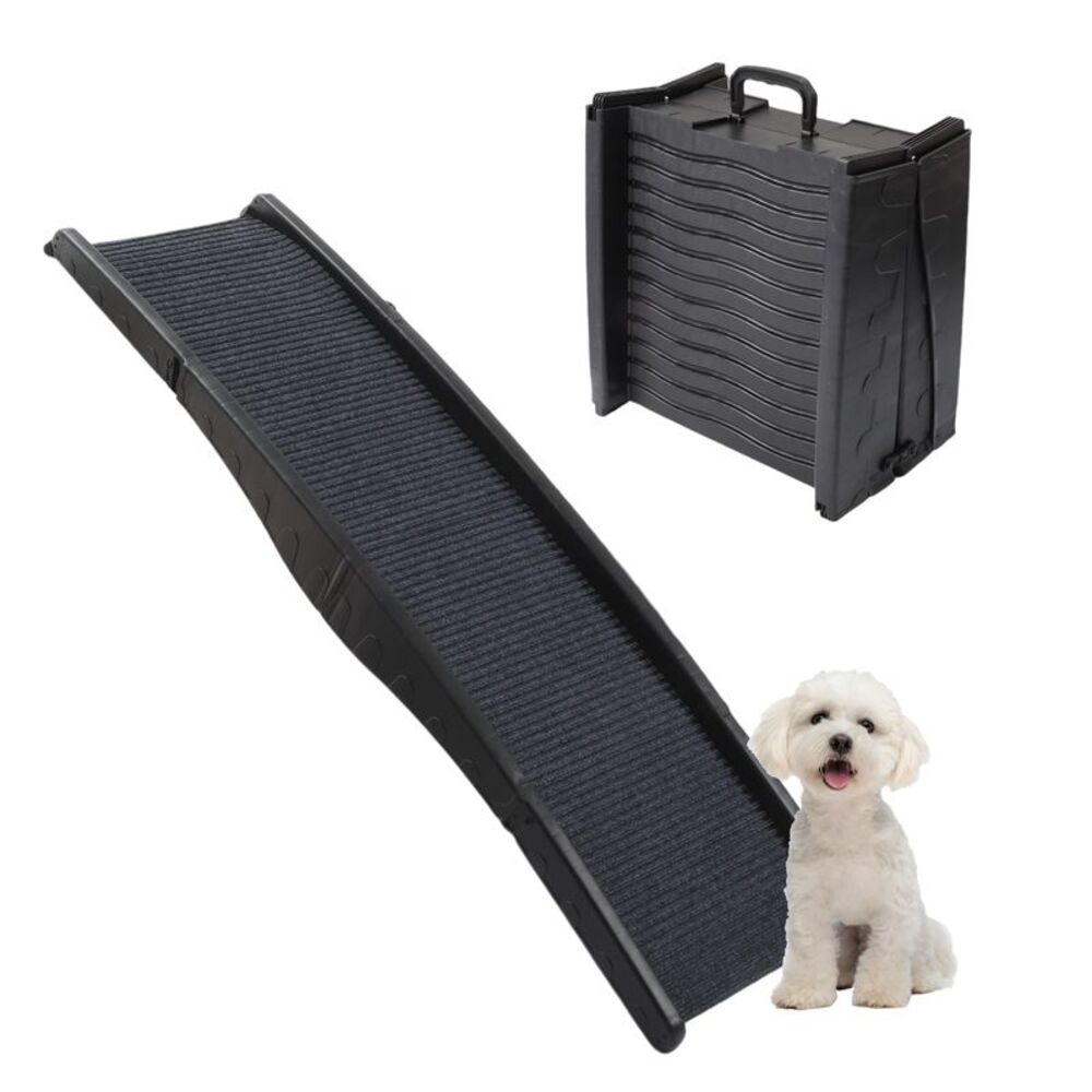 Dog Ramp for Bed Non-Slip Portable Folding Stairs Black